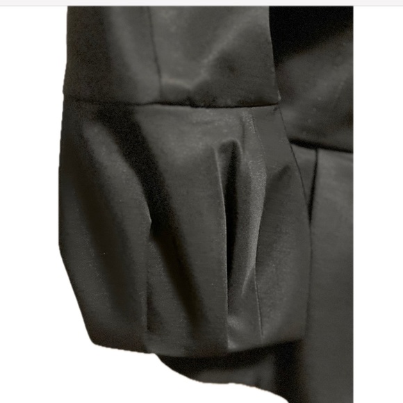 Castle Starr black silk-wool 3/4 lantern sleeve peplum jacket, size 4, $395 - Picture 4 of 8
